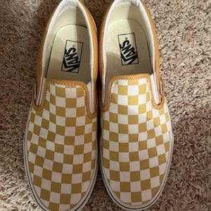 Yellow and white checkered vans